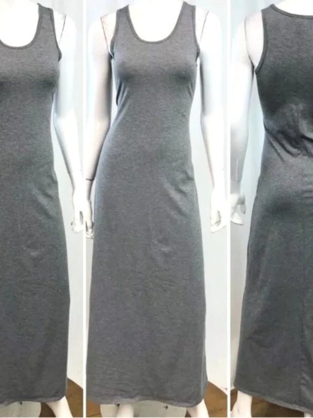 Solid Gray Tank Top Maxi Dress Size Medium Cruise Attire LuLaRoe Dani